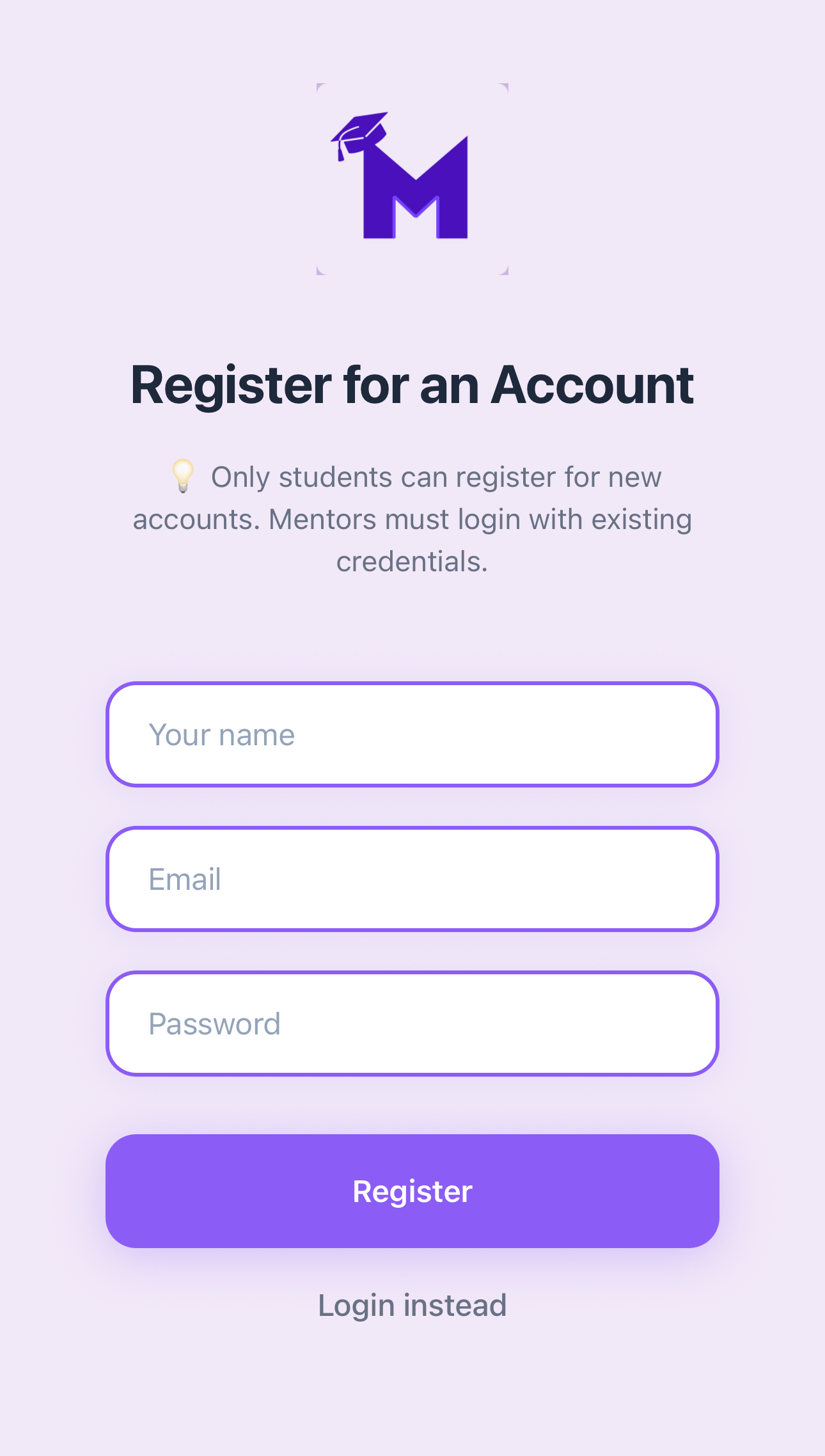 My Other Mentor App Screenshots